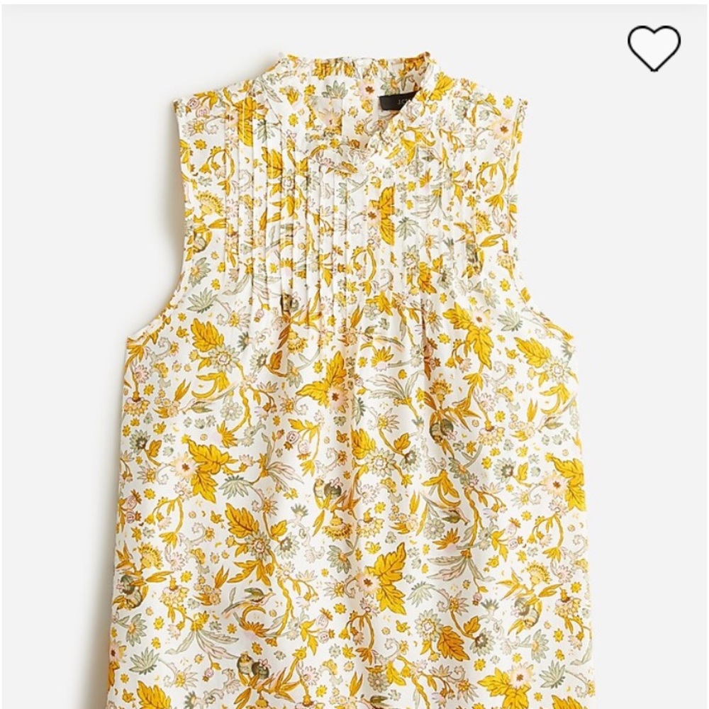 J crew Pintuck cotton poplin top in sunny bloom Size medium floral